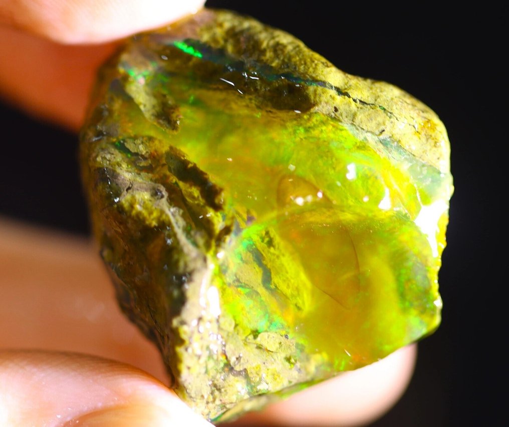 95.9 克拉 - 精美天然水晶蛋白石 - 粗糙 - 大块 - 看视频!- 19.18 g #4.3