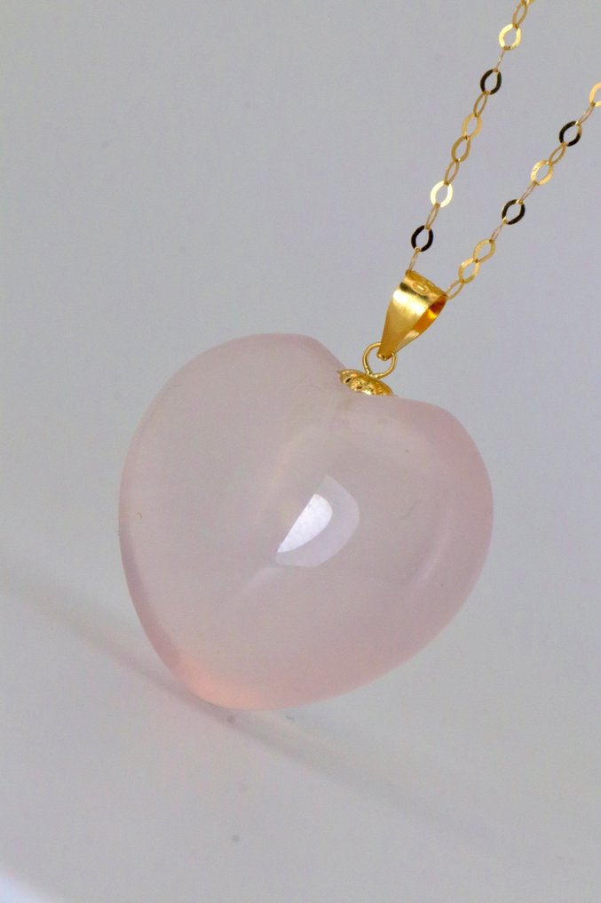 Ingen mindstepris - Vedhæng - 18 kraat Gulguld Kvarts - Rosequartz #3.2