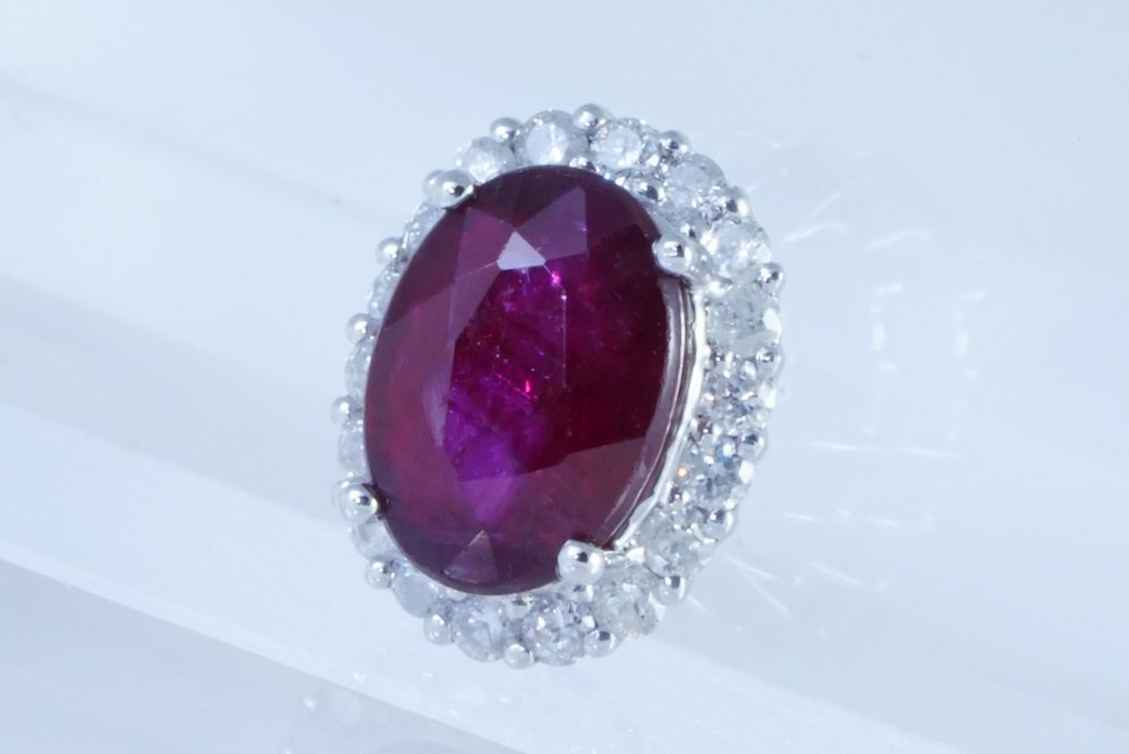 χωρίς τιμή ασφαλείας - Κρεμαστό κόσμημα Πλατίνα -  1.15ct. tw. Ρουμπίνι - Διαμάντι - Εξαιρετική ποιότητα χρώματος #2.1