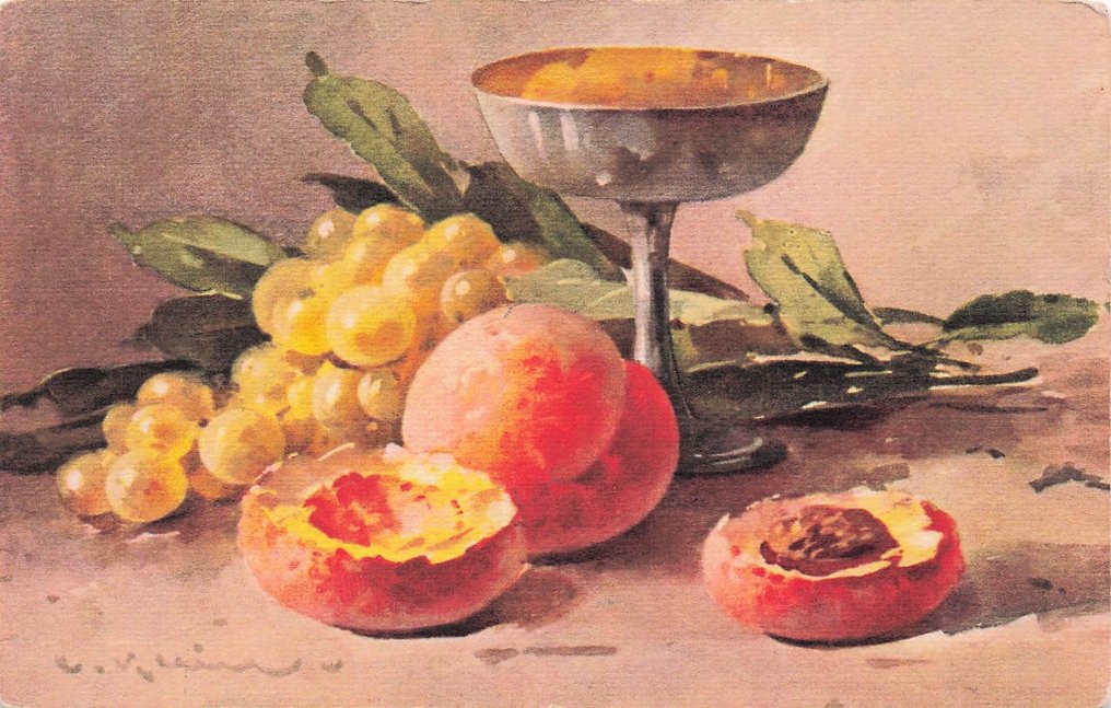 幻想卡片主要是水果和蔬菜，但也包括鱼和其他食物 - 明信片 (80) - 1910-1940 #1.0