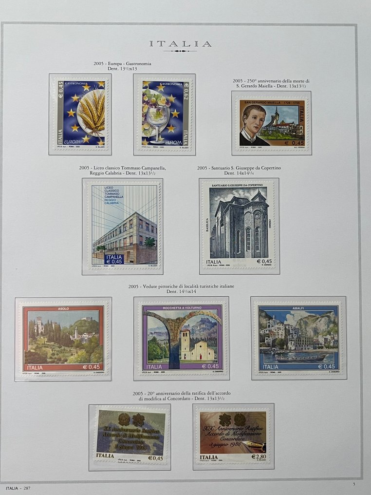 Olaszország 2005 - Olasz Köztársaság 2005-ös évjáratú, új, teljes gumibélyeg. #2.1