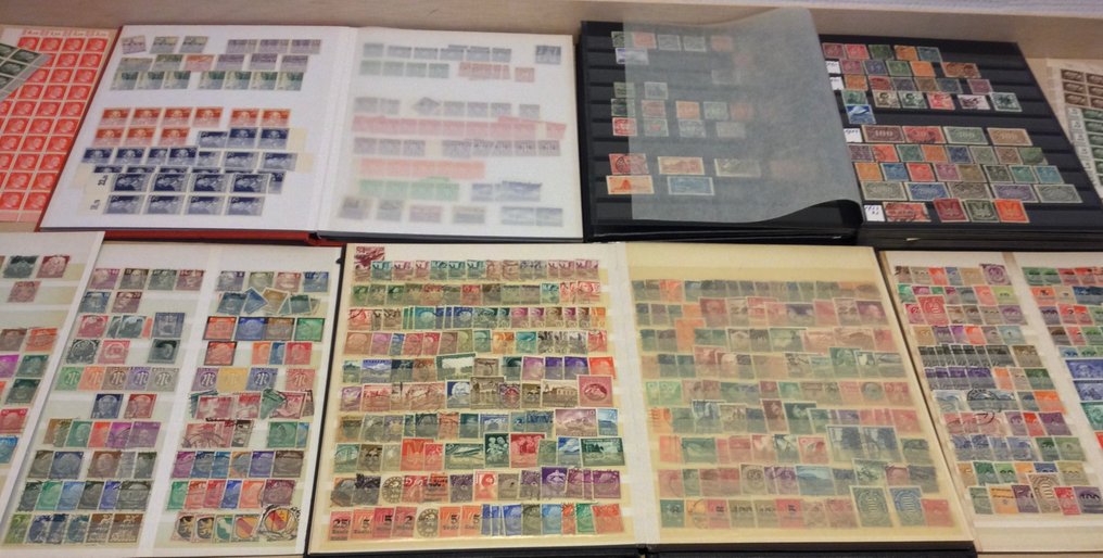 Impero tedesco - Staten, aree occupate, ecc., diversi periodi in 3 album di francobolli e su fogli di album. #1.0