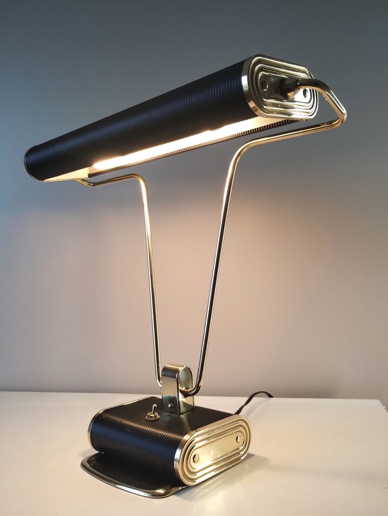 Jumo - Yves Jujeau, Pierre et André Mounique - Schreibtischlampe - N71 - Messing, Aluminium, Metall #2.1