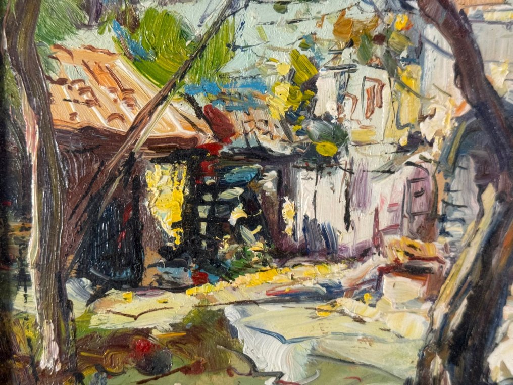 Nicola Canzanella (1929-2014) - Aia di campagna con personaggi #2.1