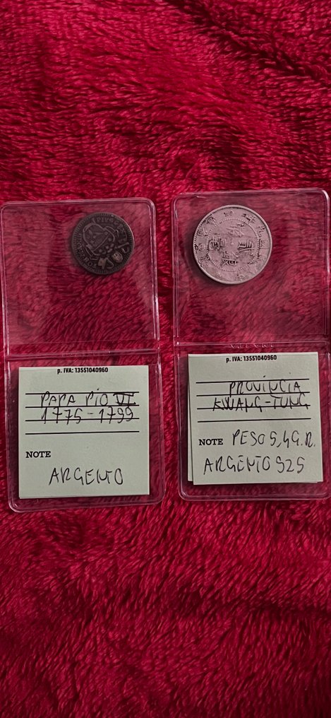 世界, 意大利/中国. Pio VI/Kwang tun. Grosso/20 cent 1700-1900  (没有保留价) #1.0