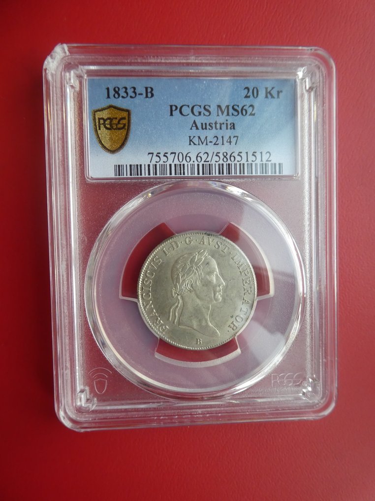 Αυστρία. Franz II. 20 Kreuzer 1833 B - Kremnica / MS62 (χωρίς τιμή ασφαλείας) #1.0
