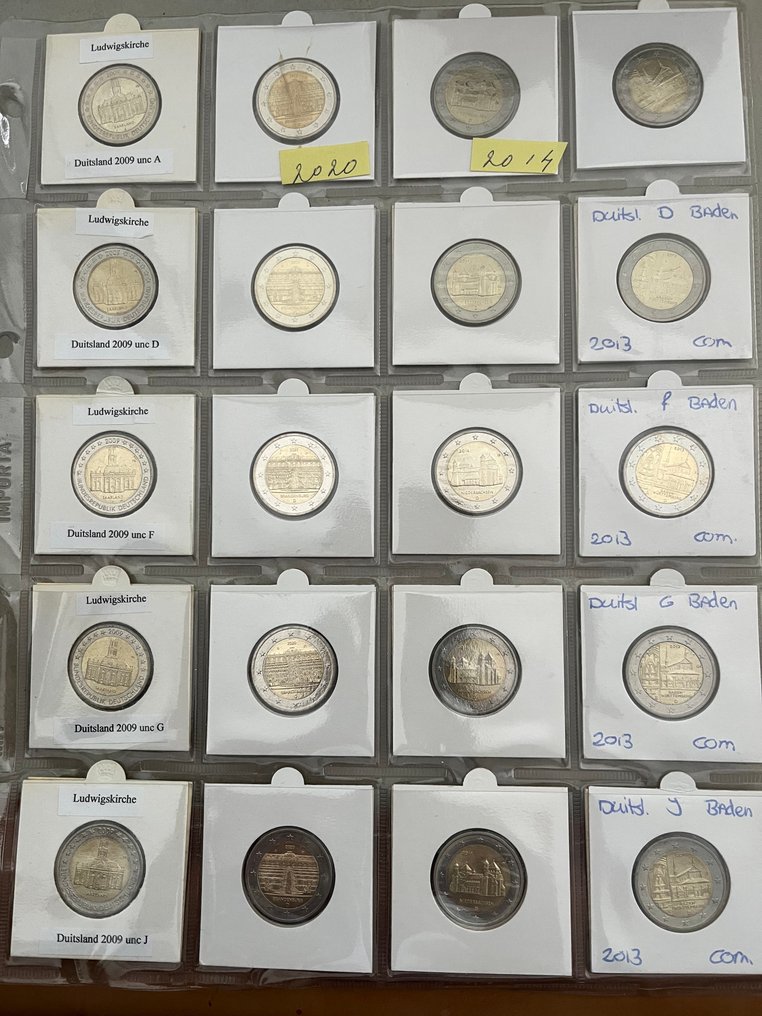 Tyskland. 2 Euro 2009/2020 (30 stuks) (Ingen reservasjonspris) #1.0