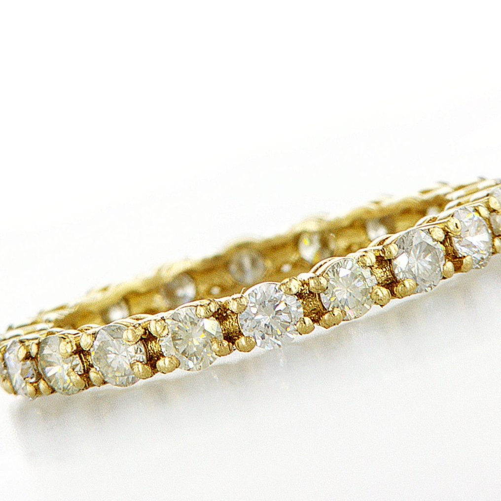 Ingen mindstepris - Ring - 14 karat Gulguld -  1.29ct. tw. Diamant (Natur) - D-H farve VS1-SI2 klarhed #4.3