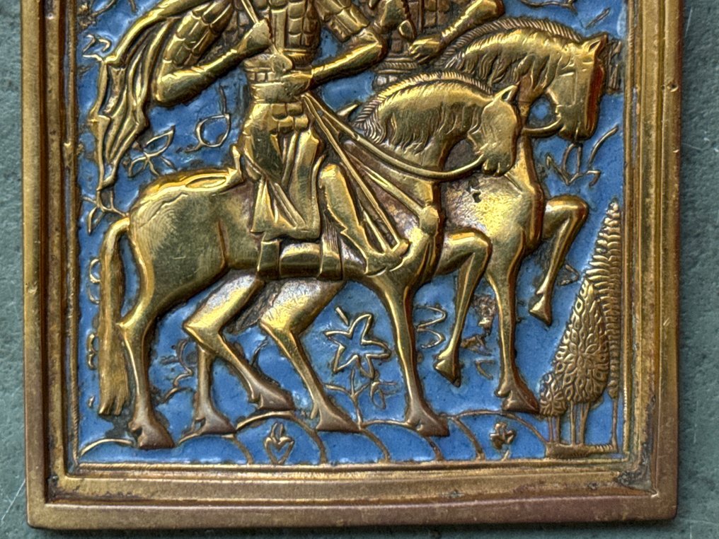 Ikona - Święci Borys i Gleb - Brązowy, Emalia #2.1