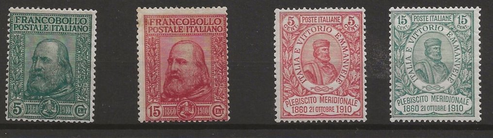 Kongeriket Italia 1910 - 50-årsjubileet for Risorgimento i Sicilia og av folkeavstemningen i Sør-Italia. Bærer - Sassone S.13 #1.0