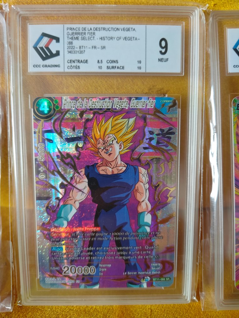 Bandai - 3 Graded card - Dragon Ball - Vegeta - CCC 10 #2.1