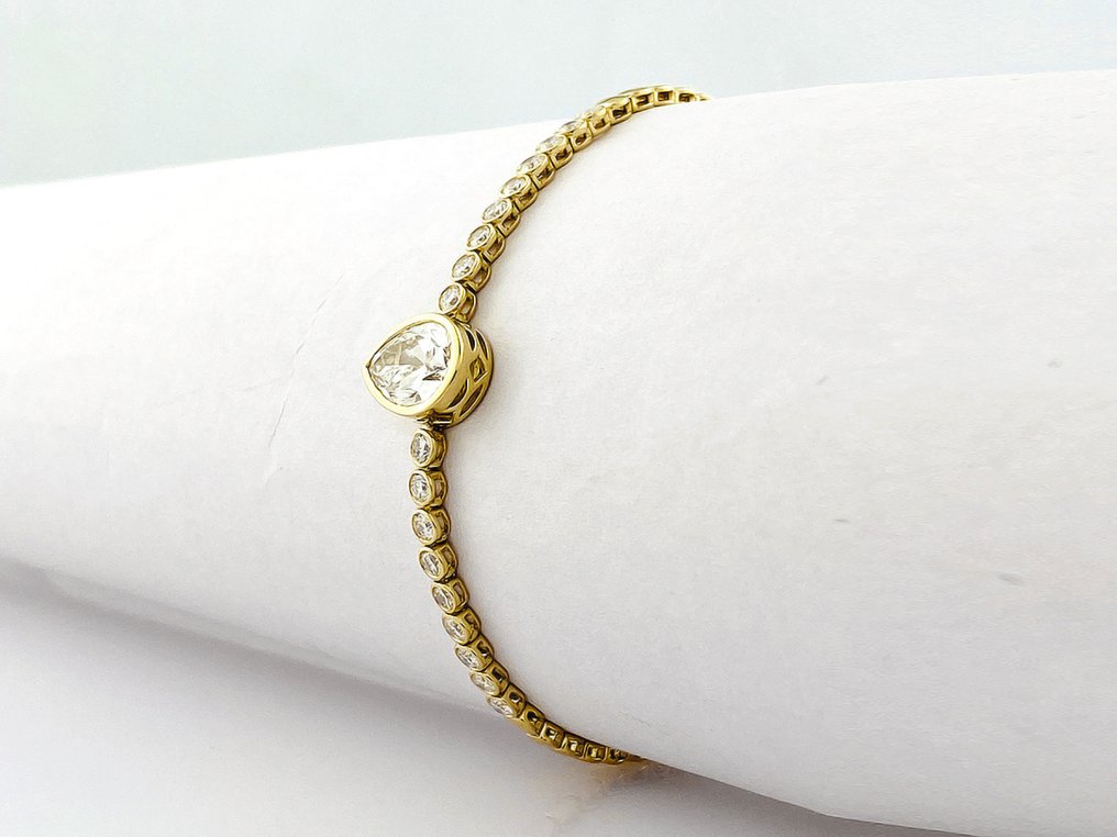 Rannekoru - 14 kt. Keltakulta - 2.99ct. tw. Timantti (Laboratoriossa kasvatettu) - Timantti #4.3