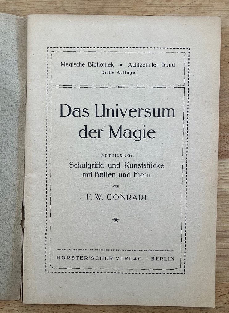 (Zaubertricks) F. W. Conradi - Das Universum der Magie - 1920 #3.2