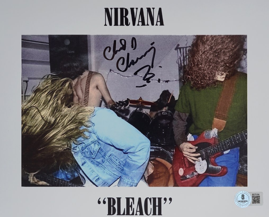 Nirvana, Chad Channing - Αυθεντικό υπογεγραμμένο, Φωτογραφία με πιστοποιητικό αυθεντικότητας Beckett. #1.0