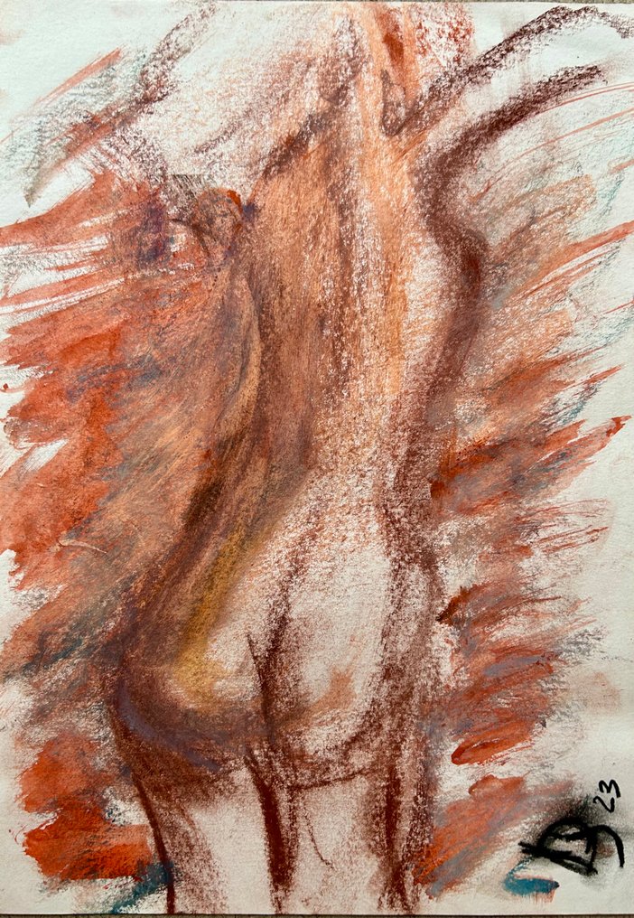 Julien Danaux Artdanaux - Sanguine nue de dos #1.0