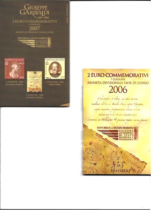 聖馬力諾. 2 Euro 2006/2011 (4 monete)  (沒有保留價) #1.0