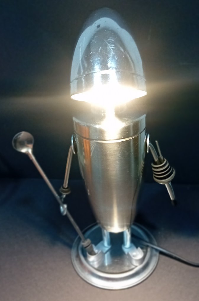 Barracus - Desk lamp - Robot Flanagan - Iron, Steel, Brass #1.0
