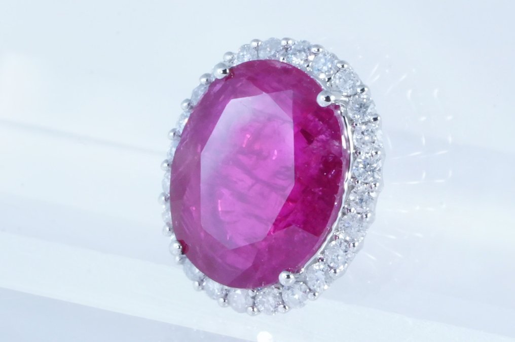 没有保留价 - 吊坠 白金 -  2.66ct. tw. 红宝石 - 钻石 #1.0