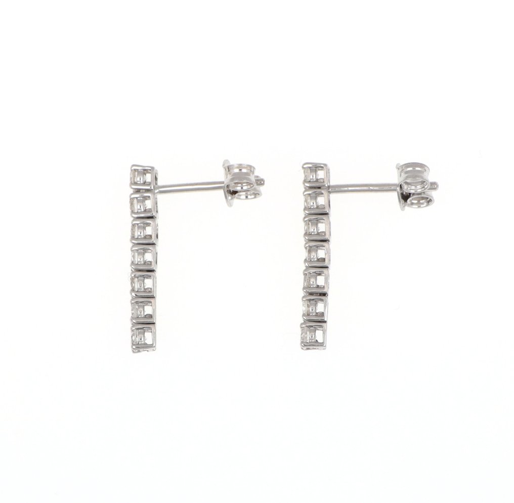 χωρίς τιμή ασφαλείας - Σκουλαρίκια - 18 καράτια Λευκός χρυσός Διαμάντι (Φυσικό) #3.2