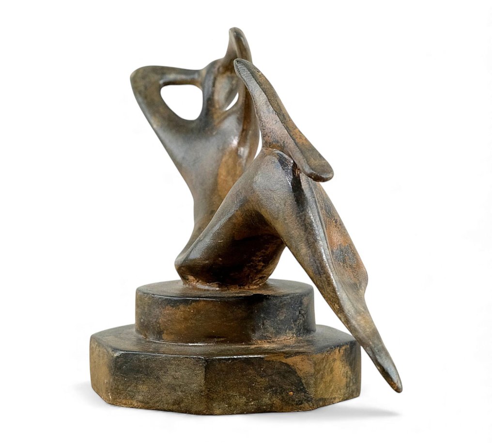Pierre Chenet (XX-XXI) - Sculpture, Abstract Mermaid - 20 cm in length - 10 cm - Bronze #2.1