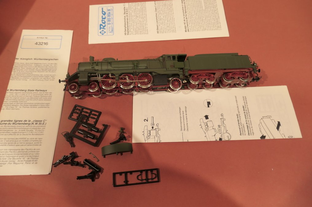 Roco H0 - 43216 - Ατμομηχανή με όχημα μεταφοράς (1) - Schlepptenderlok Baureihe C 202, πράσινο - K.W.St.E. #1.0