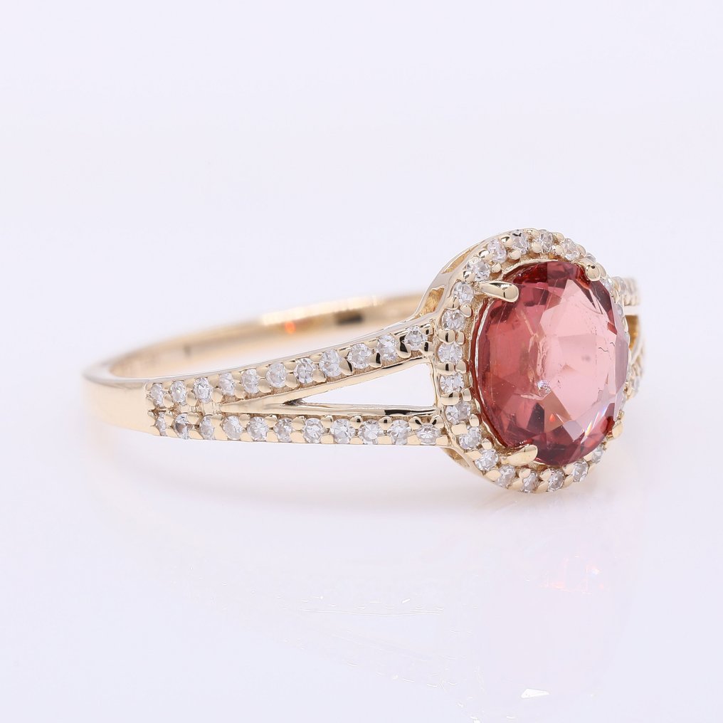 Sans prix de réserve - Bague - 14 carats Or jaune - 1.36ct. tw. Spinelle - Diamant #1.0