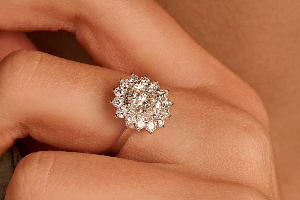 Anello - 14 carati Oro bianco -  2.73ct. tw. Diamante (Coltivato in laboratorio) - Diamante #1.0