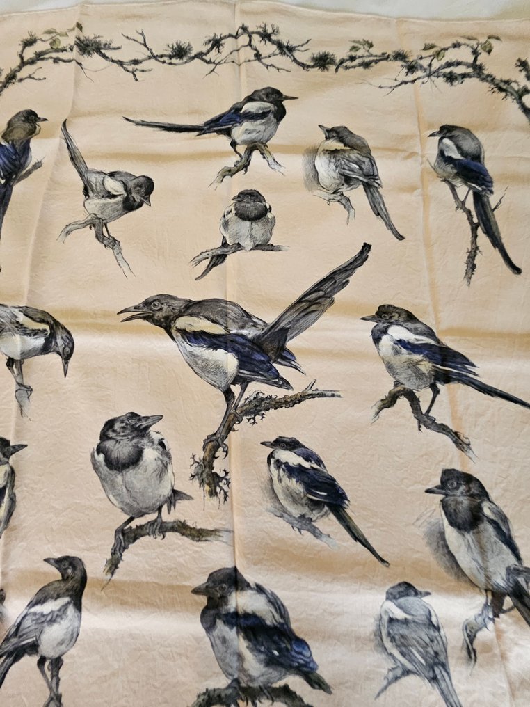 Hermès - Les pies - 印图开司米围巾 #4.3