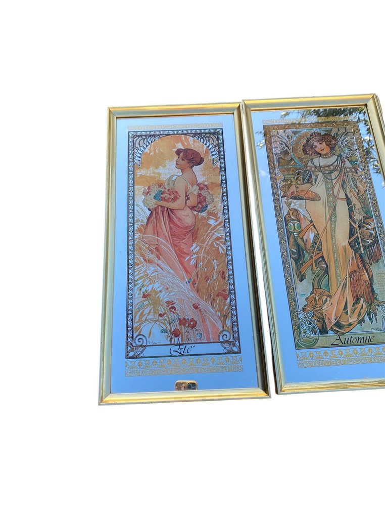 Alphonse Mucha - Καθρέφτης τοίχου (3)- Οι τέσσερις εποχές  - Μέταλλο, Γυαλί #1.0