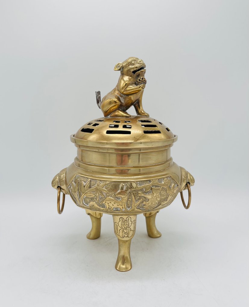 Røkelseskar - Bronse - Røkelseskar med hjortedyr #1.0