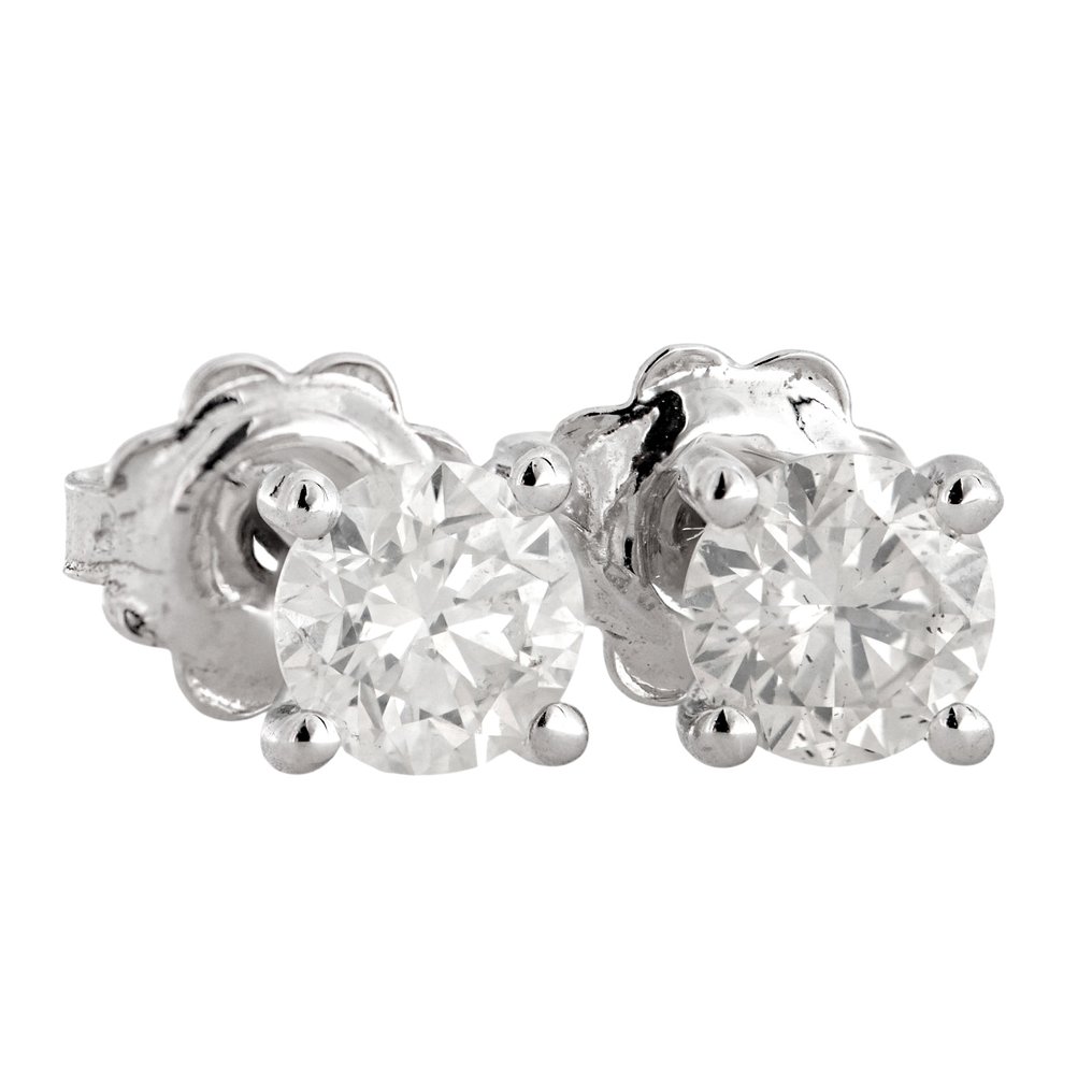 没有保留价 - 耳环 - 14K包金 白金 -  1.02ct. tw. 钻石 (天然) #4.3