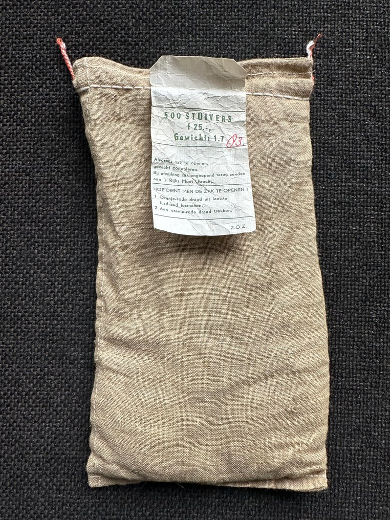 Nederland. 500 stuivers (jaartal onbekend) in originele gesloten zak 's Rijksmunt (Zonder minimumprijs) #1.0