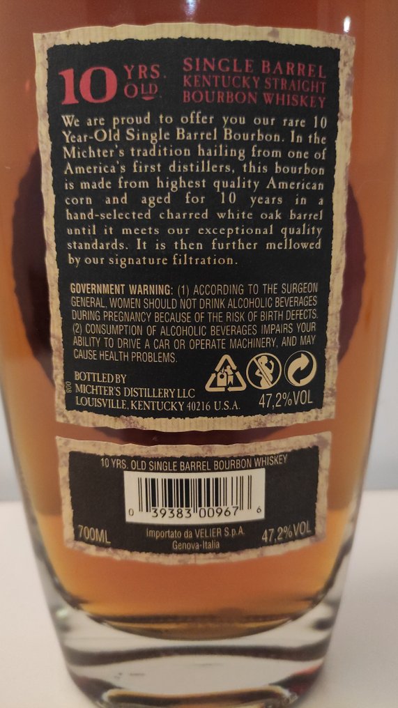 Michter's 10 years old Straight Bourbon - Single Barrel no. L17H1208 - b. 2017 - 700ml #4.3