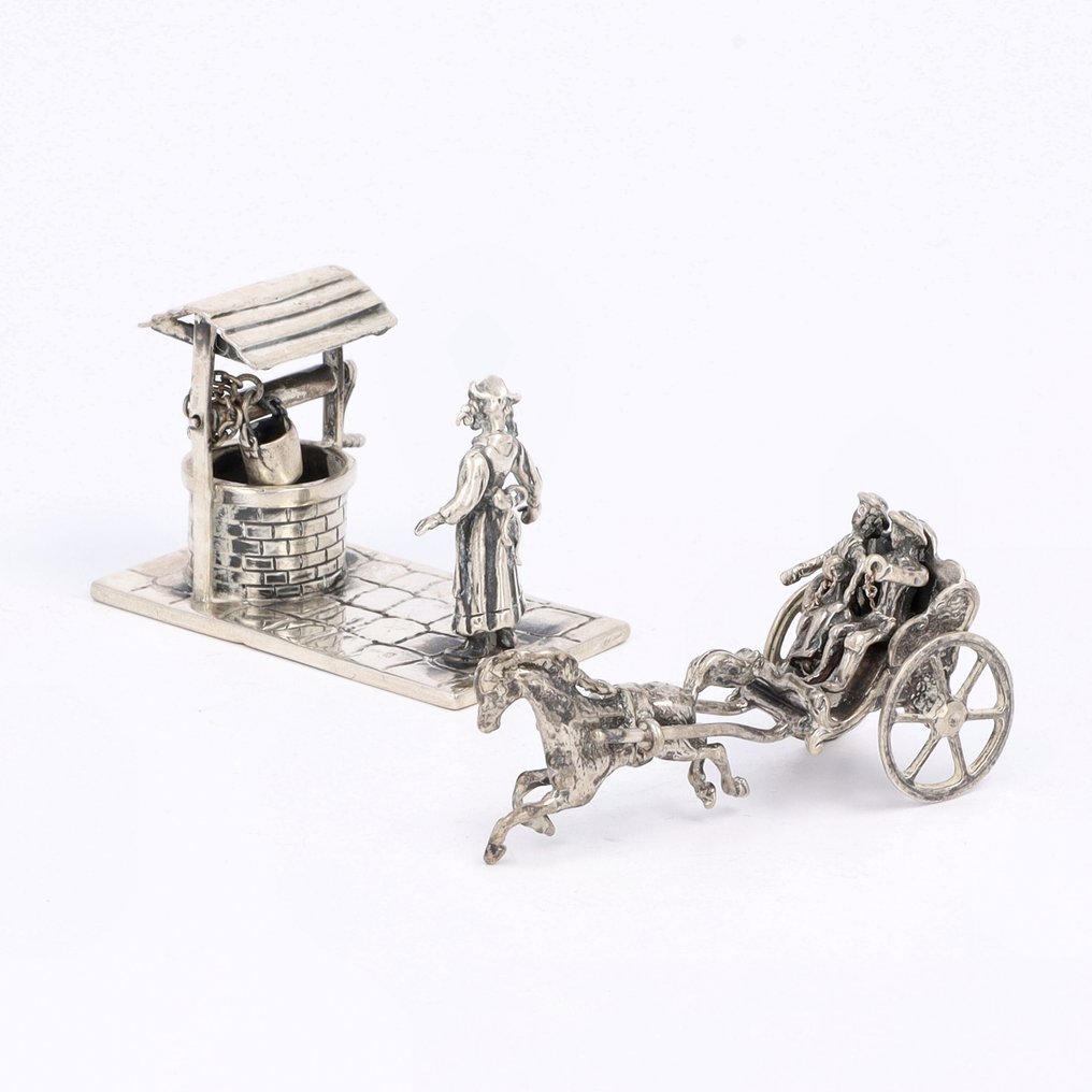 NO RESERVE - Waterput & Rijtuig - Φιγούρα μινιατούρα  (2) - .835 silver #1.0