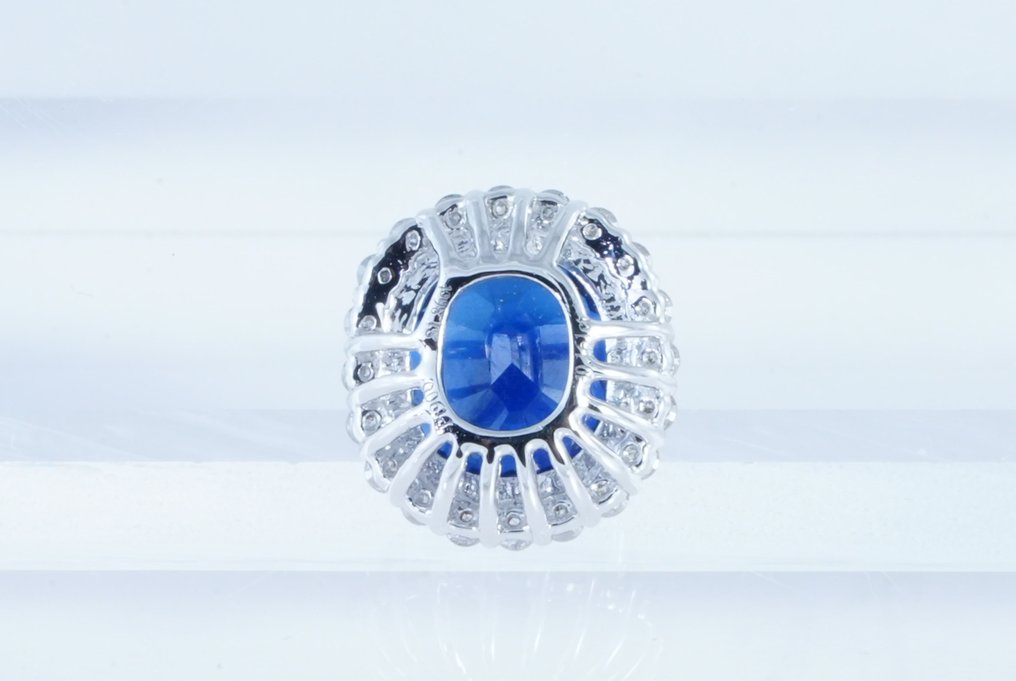 Ohne mindestpreis - Anhänger Platin -  2.02ct. tw. Saphir - Diamant - Außergewöhnliche Farbqualität #4.3