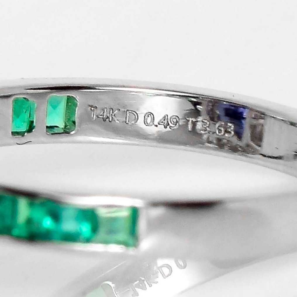 Nincs minimálár - Gyűrű - 14 kt. Fehér arany, IGI 3,63 karát intenzív mély ibolyás-kék - 4.48ct. tw. Tanzanit - Gyémánt #4.3