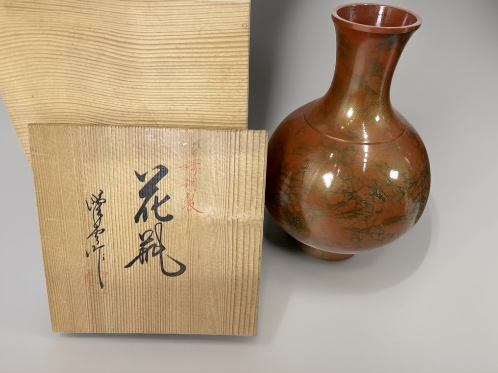 花瓶 - 陶瓷, 青銅色, 玻璃 - 日本 - H28cm 7件套青铜花瓶  (沒有保留價) #2.1