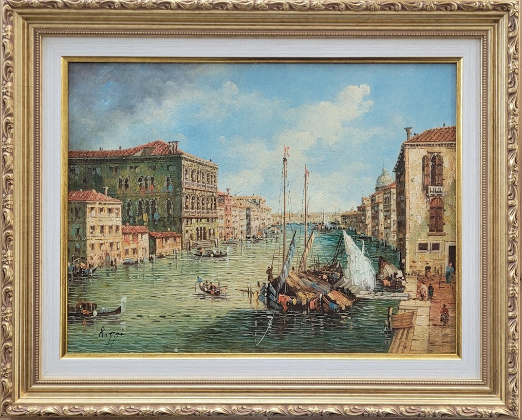 Paolo Rizzi (XX) - Venezia ~ Lumière sur le Grand Canal #1.0