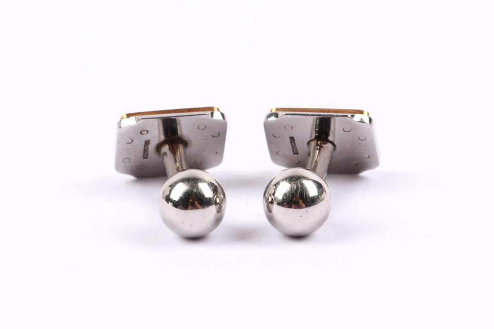 Zonder minimumprijs - Cartier - Manchetknopen - 18 karaat Geel goud, Zilver #4.3