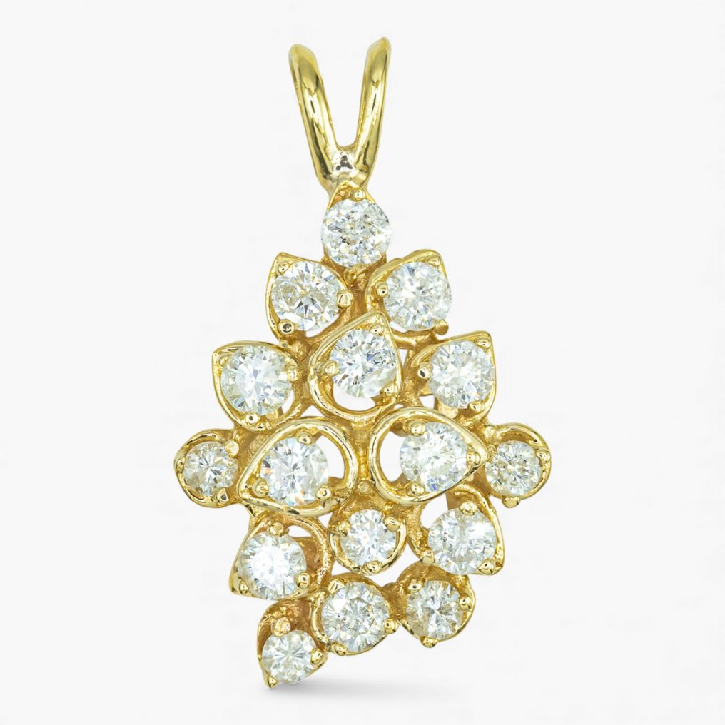 没有保留价 - 吊坠 - 14K包金 人力资源开发, 黄金 - 0.90ct. tw. 钻石 (天然) #1.0