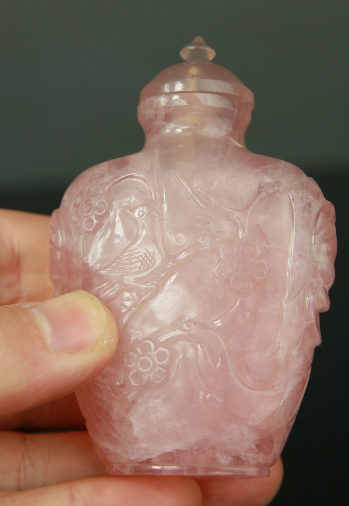 Suuri kiinalainen tupakkalaatikko, veistetty - Kvartsikvarts - Kiina - Debut XXe siecle #4.3