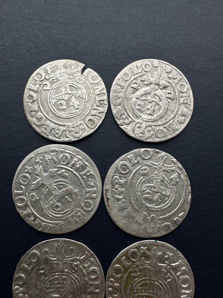 Πολωνία. Sigismund III Vasa (1587-1632 AD). A Lot of 6x Półtorak (3 Polker, 1/24 Thaler) condition (χωρίς τιμή ασφαλείας) #2.1