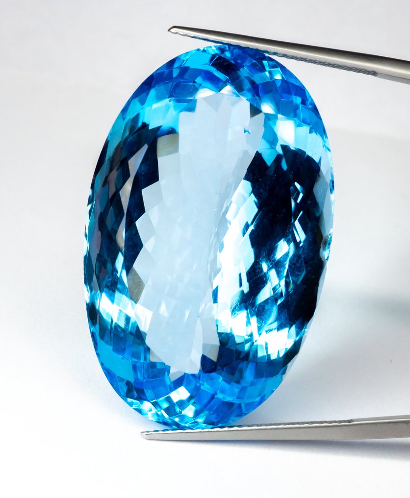 没有保留价 黄宝石  - 89.11 ct - 安特卫普宝石报告（GRA） - 浓烈的“瑞士”蓝色 #1.0