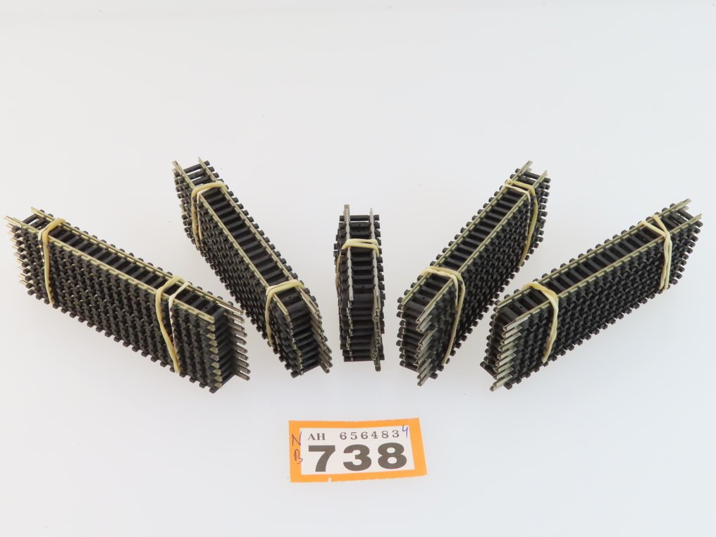 Minitrix N - 4904/4907 - Modeltreinsporen (50) - 50-delig railkavel met rechte railstukken, nikkel/metaal #2.1