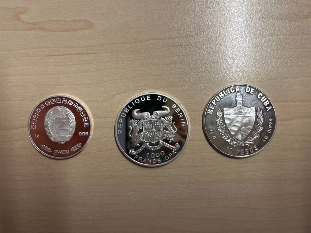 Κόσμος. Lot von 3 stu. WM Fußball Silber Gedenkmünzen (χωρίς τιμή ασφαλείας) #3.2