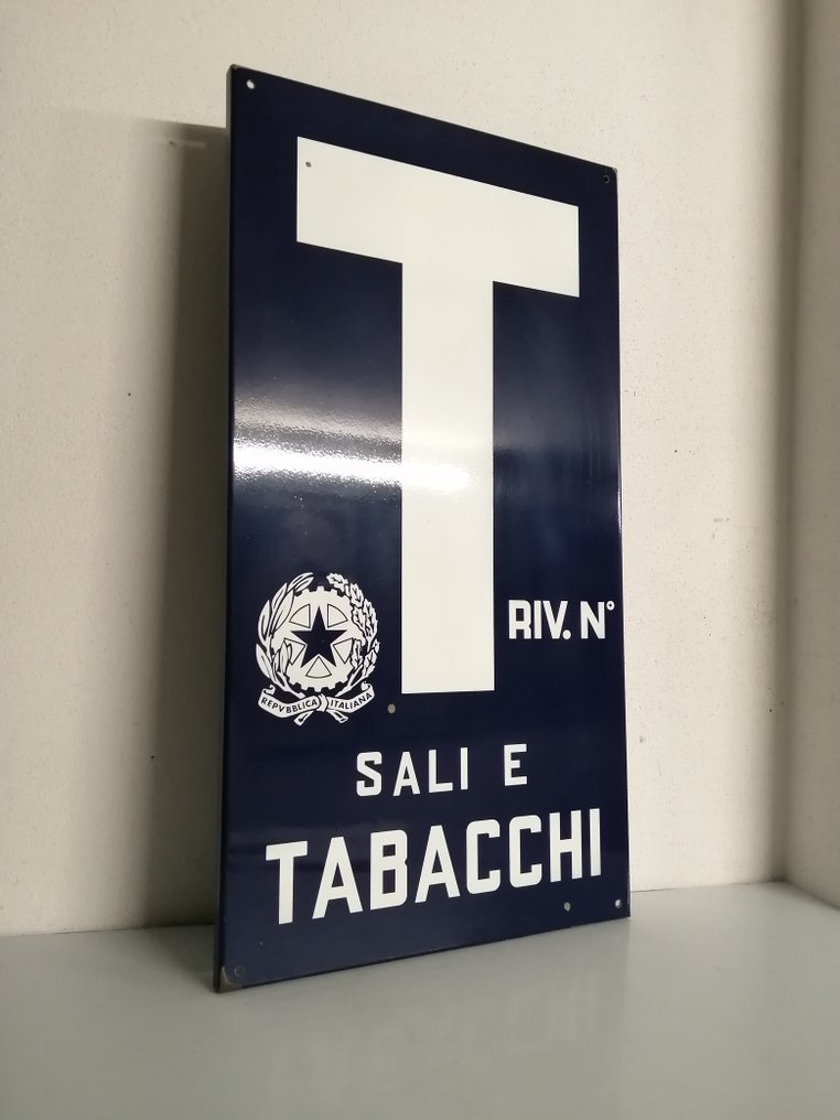 琺瑯標誌牌 - 意大利共和国 - 1960年代的Sali e Tabacchi Riv. N. - 鐵, 蓝色指甲油 #2.1
