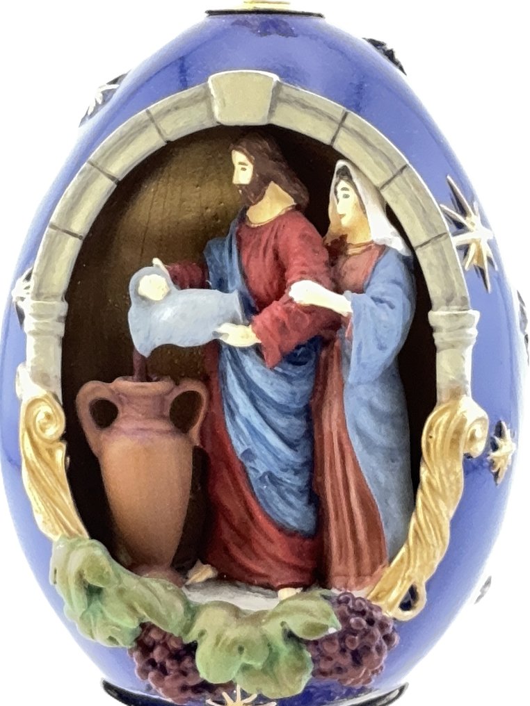 House of Faberge 24 Karat Gold Plated Imperial Nativity Egg - Nativity scene - Porcelain, Gold plated, Enamel #4.3