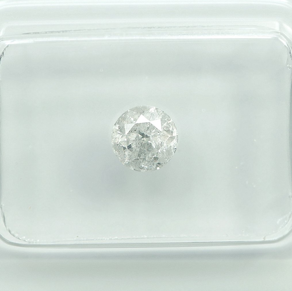 没有保留价 - 1 pcs 钻石 (天然) - 0.51 ct - 圆形 - G - I3 - 安特卫普宝石报告(GRA) #4.3