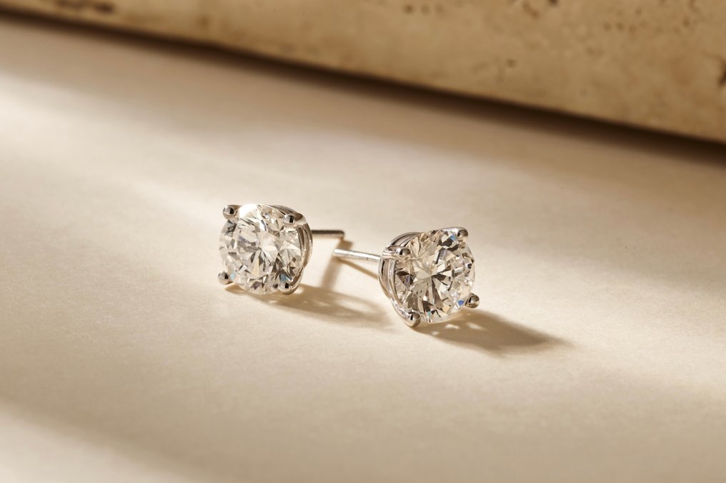 Drop fülbevaló - 14 kt. Fehér arany - 2.45ct. tw. Gyémánt (Laboratóriumban előállított) #4.3