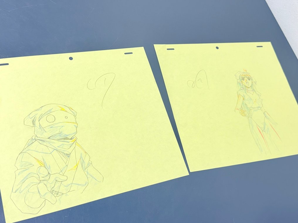 Studio Kikan - 2 x eredeti animációs rajz, ugyanabban a jelenetben! - La ☆ Blue Girl (OVA, 1992/93) #1.0